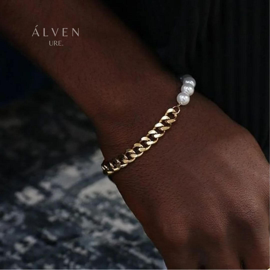 Cuban Pearl Steel Bracelet