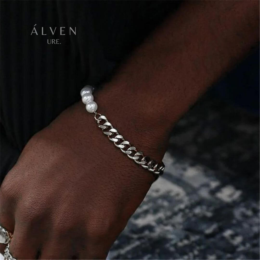 Cuban Pearl Steel Bracelet